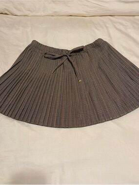 H&M Women's Pleated Plaid Mini Skirt - Brown Size S